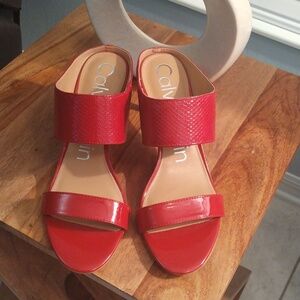 Calvin Klein Red Strappy Heels